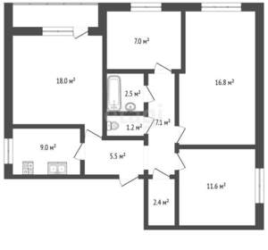 4-к квартира, вторичка, 81м2, 4/5 этаж