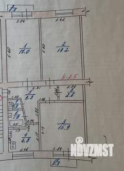 3-к квартира, вторичка, 69м2, 3/5 этаж