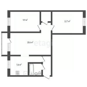 3-к квартира, вторичка, 53м2, 3/5 этаж