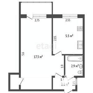 1-к квартира, вторичка, 28м2, 2/4 этаж