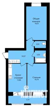 2-к квартира, вторичка, 63м2, 6/12 этаж