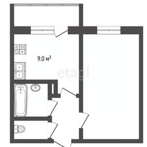 1-к квартира, вторичка, 35м2, 9/9 этаж