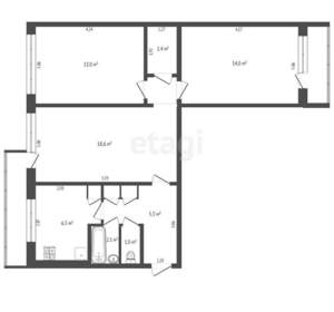 3-к квартира, вторичка, 64м2, 7/9 этаж