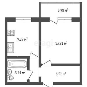1-к квартира, вторичка, 33м2, 10/10 этаж