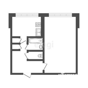 1-к квартира, вторичка, 33м2, 2/5 этаж