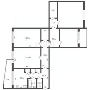 4-к квартира, вторичка, 88м2, 6/9 этаж