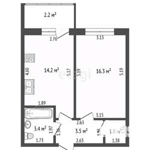 1-к квартира, вторичка, 40м2, 3/9 этаж