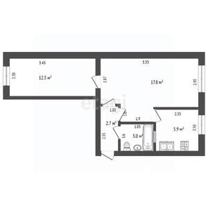 2-к квартира, вторичка, 42м2, 2/5 этаж