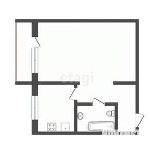 1-к квартира, вторичка, 31м2, 5/5 этаж