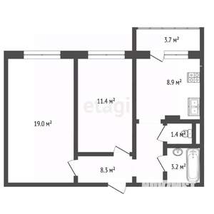 2-к квартира, вторичка, 54м2, 5/11 этаж
