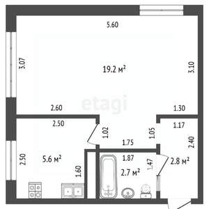 1-к квартира, вторичка, 30м2, 1/5 этаж