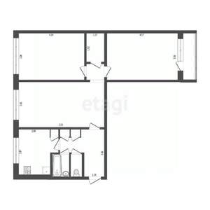 3-к квартира, вторичка, 64м2, 5/5 этаж