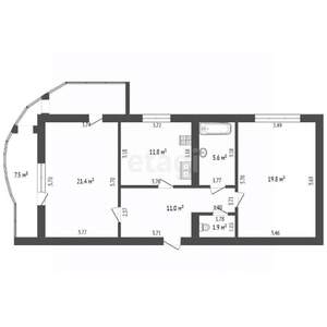 2-к квартира, вторичка, 72м2, 4/10 этаж