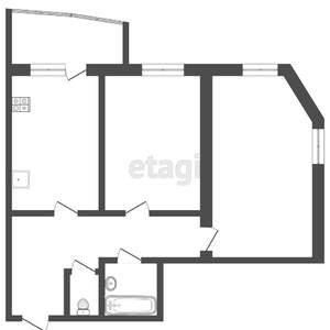 2-к квартира, вторичка, 62м2, 1/9 этаж