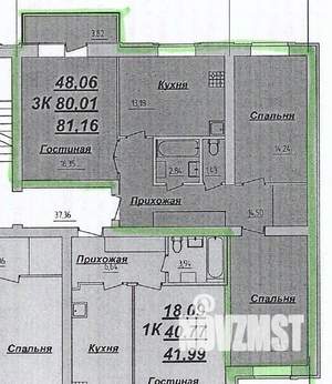 3-к квартира, вторичка, 80м2, 8/9 этаж