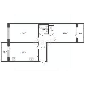 2-к квартира, вторичка, 66м2, 7/10 этаж