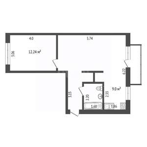 2-к квартира, вторичка, 50м2, 4/5 этаж