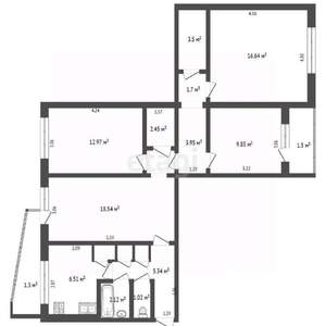 4-к квартира, вторичка, 86м2, 3/9 этаж