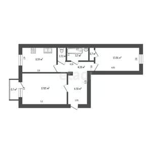2-к квартира, вторичка, 57м2, 2/5 этаж