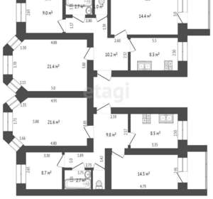 4-к квартира, вторичка, 134м2, 4/6 этаж