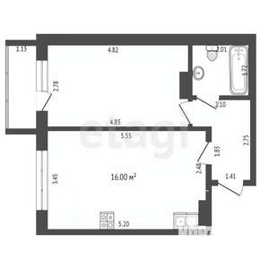 1-к квартира, вторичка, 40м2, 3/9 этаж