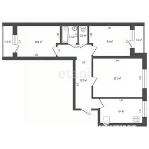 3-к квартира, вторичка, 59м2, 3/9 этаж