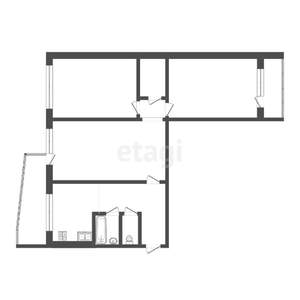 3-к квартира, вторичка, 64м2, 1/10 этаж
