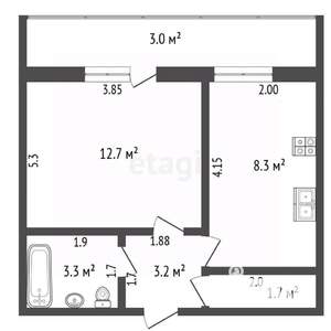 1-к квартира, вторичка, 29м2, 1/9 этаж