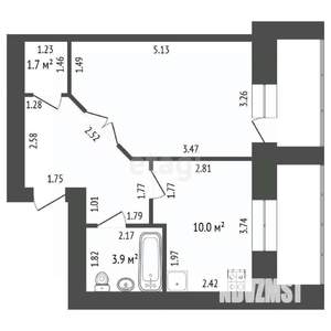 1-к квартира, вторичка, 39м2, 7/16 этаж