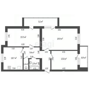 3-к квартира, вторичка, 73м2, 5/5 этаж