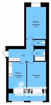 2-к квартира, строящийся дом, 65м2, 2/12 этаж