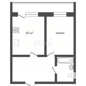 1-к квартира, вторичка, 53м2, 6/10 этаж