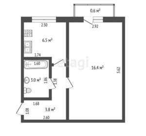 1-к квартира, вторичка, 31м2, 4/5 этаж