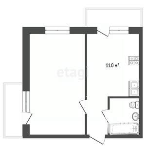 1-к квартира, вторичка, 44м2, 7/12 этаж