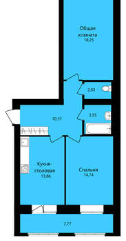 2-к квартира, вторичка, 63м2, 6/12 этаж