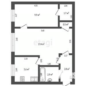 2-к квартира, вторичка, 40м2, 1/5 этаж