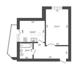 1-к квартира, вторичка, 42м2, 4/14 этаж