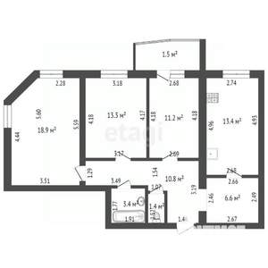 3-к квартира, вторичка, 80м2, 1/9 этаж