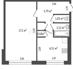 1-к квартира, вторичка, 33м2, 3/5 этаж