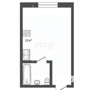 Студия квартира, вторичка, 14м2, 4/5 этаж