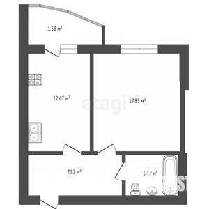 1-к квартира, вторичка, 43м2, 8/14 этаж