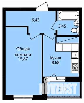 1-к квартира, строящийся дом, 36м2, 12/14 этаж