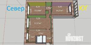 3-к квартира, вторичка, 64м2, 5/5 этаж