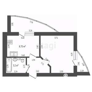 1-к квартира, вторичка, 30м2, 3/9 этаж