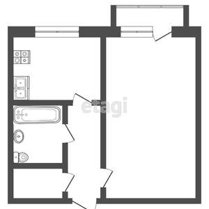 1-к квартира, вторичка, 37м2, 6/9 этаж