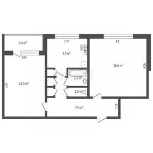 2-к квартира, вторичка, 49м2, 3/10 этаж
