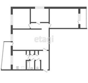 4-к квартира, вторичка, 64м2, 1/9 этаж