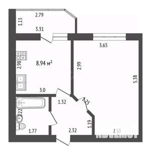 1-к квартира, вторичка, 38м2, 5/9 этаж