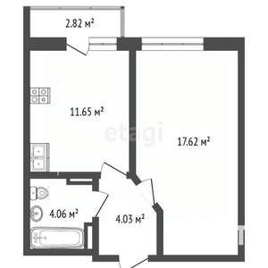 1-к квартира, вторичка, 38м2, 16/18 этаж
