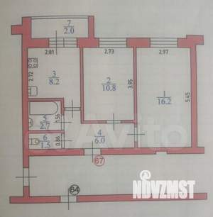 2-к квартира, вторичка, 46м2, 8/9 этаж